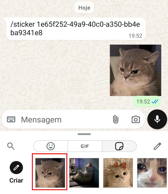 Adicionar figurinha aos favoritos